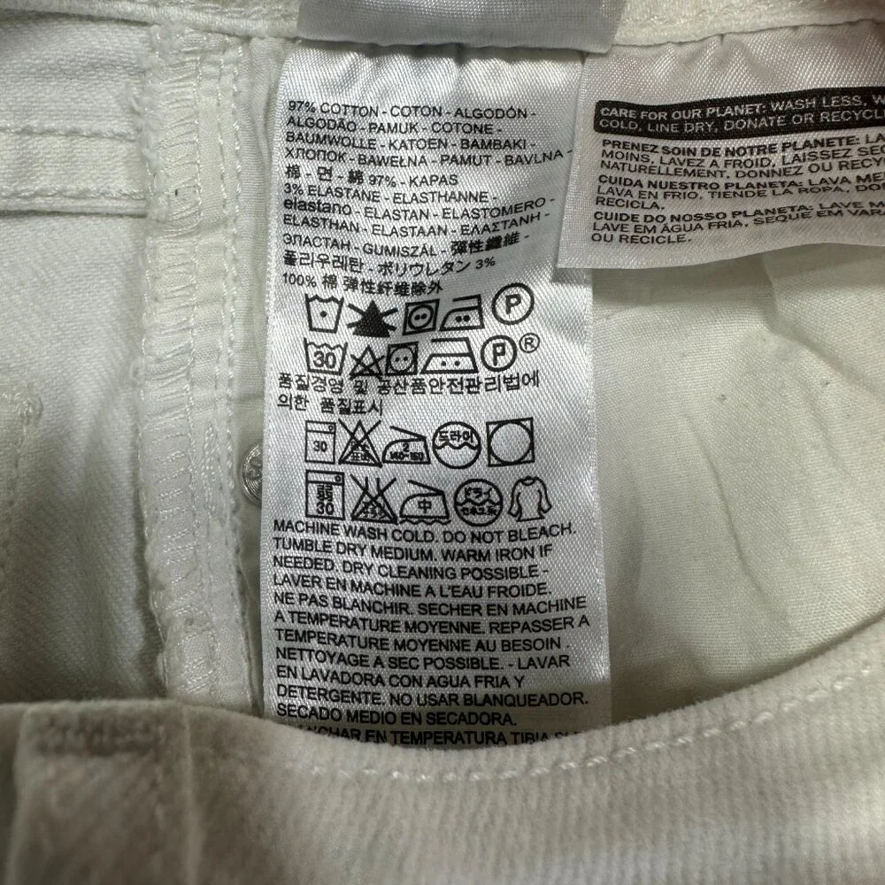 Levis 712 Slim Jeans Womens 25 White Cotton Stretch Pockets Tapered Leg - Picture 6 of 9